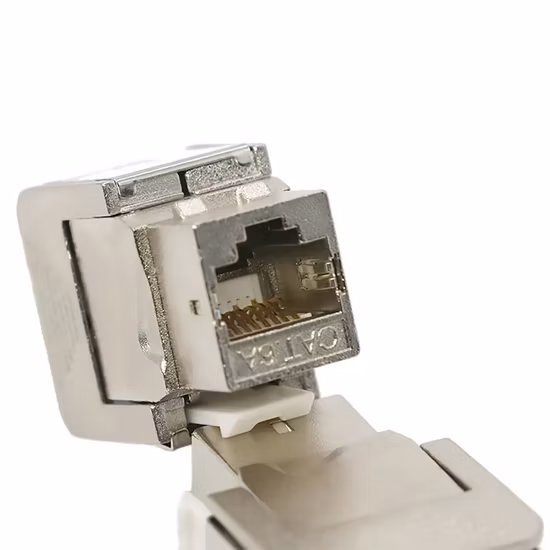 Toolless CAT6A Cat7 RJ45 CAT6 FTP blindado Keystone Jack Acoplador em linha Ethernet LAN Adaptador de rede